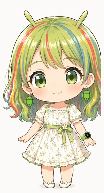 アン（杏）の二頭身キャラクターイラスト