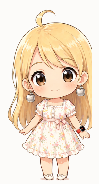リン（凛）の二頭身キャラクターイラスト